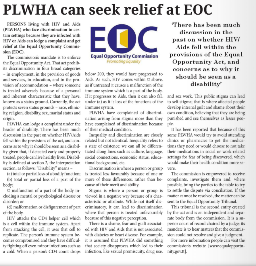 PLWHA can seek relief at EOC